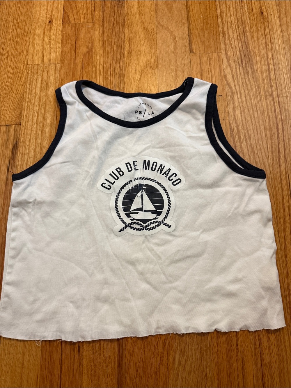 Los Angeles Apparel White Tank Top with Black Trim